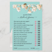 Papier Devinez qui marié ou groom jeu de douche (Devant / Derrière)