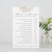 Papier Devinez qui marié ou la chambre - Boho Game Card (Debout devant)