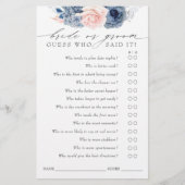 Papier Devinez qui marié ou la chambre - Dusty Blue Game (Devant)