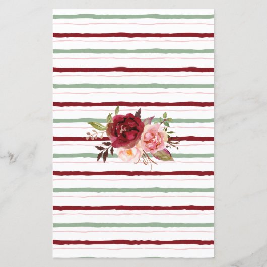 Papier Devinez Qui Marsala Fleurs Fête des mariées Jeu (Dos)