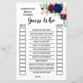 Papier Devinez qui nuptiale douche anglais jeu espagnol (Devant)