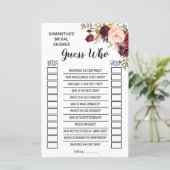 Papier Devinez qui nuptiale douche anglais jeu espagnol (Debout devant)