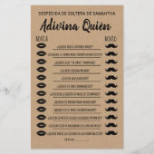 Papier Devinez qui nuptiale douche anglais jeu espagnol (Dos)