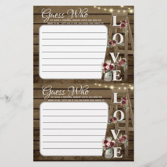 Papier Devinez Qui Rustic Show Jeu (Devant)
