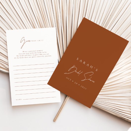 Papier Devinez Qui Suis Je Terracotta Fête des mariées Je