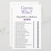 Papier Devinez Qui Trouve Quelqu'Un Qui Fête des mariées  (Devant / Derrière)