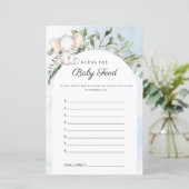 Papier Devinez The Baby Food Boy Blue Baby shower Jeu (Debout devant)