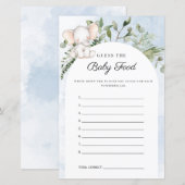 Papier Devinez The Baby Food Boy Blue Baby shower Jeu (Devant / Derrière)