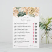 Papier Devinez Tropical Qui Marient ou Groom Douche Jeu (Debout devant)