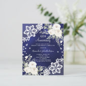 Papier Diamants bleus 60e anniversaire mariage invitation (Debout devant)