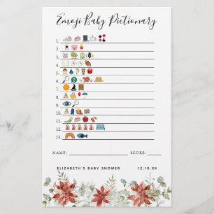 Papier Dictionnaire Emoji Jeu de Baby Shower