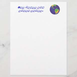 Papier Dieu bénisse le monde entier, en-tête spirituelle