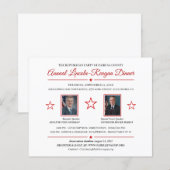 Papier Dîner de financement politique Invitation 2 Photos (Devant / Derrière)