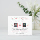 Papier Dîner de financement politique Invitation 2 Photos (Debout devant)