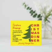 Papier Dîner de Noël de l'Église simple Invitation (Debout devant)