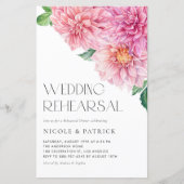Papier Dîner de répétition Aquarelle Rose (Devant)