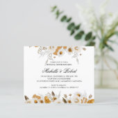 Papier Dîner de répétition blanc Mimosa jaune (Debout devant)