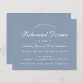 Papier Dîner de répétition bleu Dusty Invitation budgétai (Devant / Derrière)