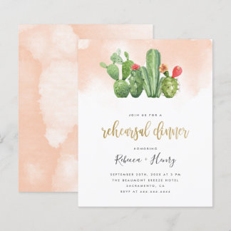 Papier Dîner de répétition Budget Blush Watercolor & Cact