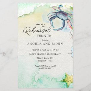 Papier Dîner de répétition Budget Bord de mer Crabe du Ma