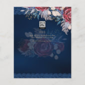 Papier Dîner de répétition budgétaire Burgundy Blue Flora (Dos)