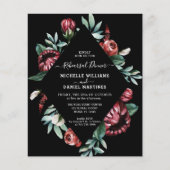 Papier Dîner de répétition budgétaire Invitation florale (Devant)