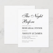 Papier Dîner de répétition budgétaire noir et blanc Invit (Devant / Derrière)
