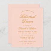 Papier Dîner de répétition budgétaire rose vif Invitation (Devant / Derrière)