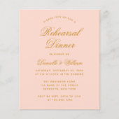 Papier Dîner de répétition budgétaire rose vif Invitation (Devant)