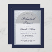 Papier Dîner de répétition budgétaire Silver Navy Blue (Devant / Derrière)