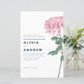 Papier Dîner de répétition de fleurs rose Chrysanthemum I (Debout devant)