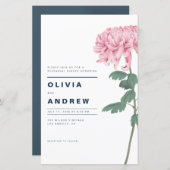 Papier Dîner de répétition de fleurs rose Chrysanthemum I (Devant / Derrière)