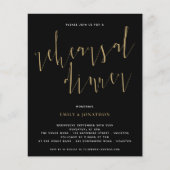 Papier Dîner de répétition de script budget Gold Invitati (Devant)