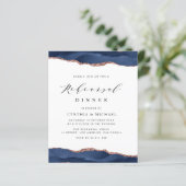 Papier dîner de répétition d'or rose bleu marine (Debout devant)