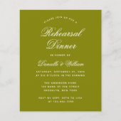 Papier Dîner de répétition du budget vert d'olive Invitat (Devant)