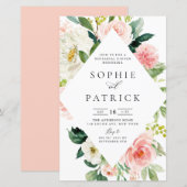 Papier Dîner de répétition du cadre floral de printemps I (Devant / Derrière)