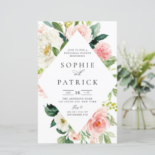 Papier Dîner de répétition du cadre floral de printemps I