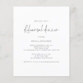 Papier Dîner de répétition du Mariage budgétaire Invitati (Devant)