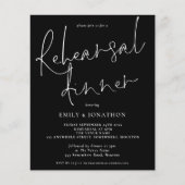 Papier Dîner de répétition du Mariage budgétaire Invitati (Devant)