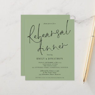 Papier Dîner de répétition du Mariage budgétaire Sage Inv