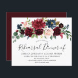 Papier Dîner de répétition du Mariage de Bourgogne<br><div class="desc">Dîner de répétition Mariage Burgundy Blush Invitation Une alternative moins chère qu'une invitation standard.</div>