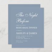 Papier Dîner de répétition Dusty Blue Calligraphy Invitat (Devant / Derrière)