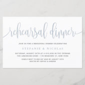 Papier Dîner de répétition Dusty Blue Pretty Calligraphy (Devant)