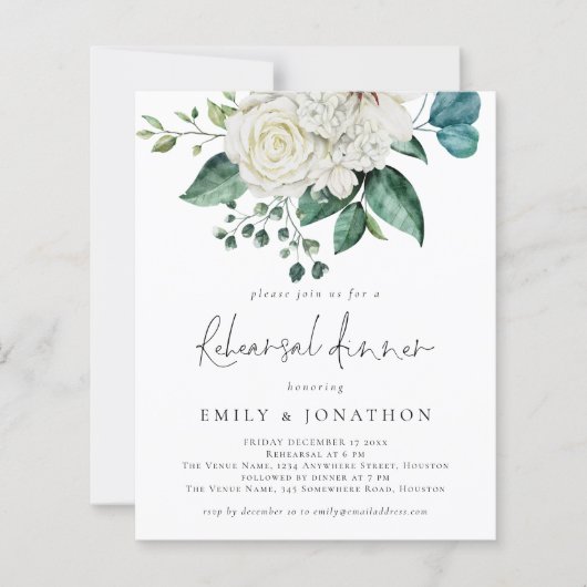 Papier Dîner de répétition Eucalyptus blanc Budget (Devant)