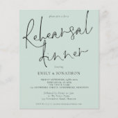 Papier Dîner de répétition Mariage budget Mint Invitation (Devant)