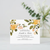 Papier Dîner de répétition Mariage chic jaune vert (Debout devant)