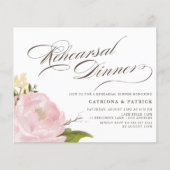 Papier Dîner de répétition rose vif Invitation (Devant)