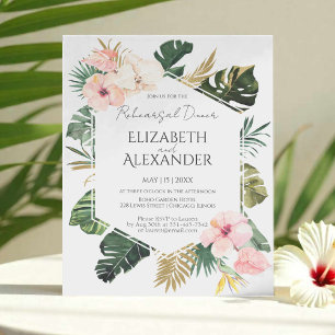 Papier Dîner de répétition tropicale de l'Hibiscus Feuill