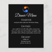 Papier Dîner et Bar Menu-Twin Flame Mariage Thème noir (Devant)