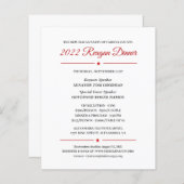 Papier Dîner Reagan 2022 Invitation de collecte de fonds  (Devant / Derrière)